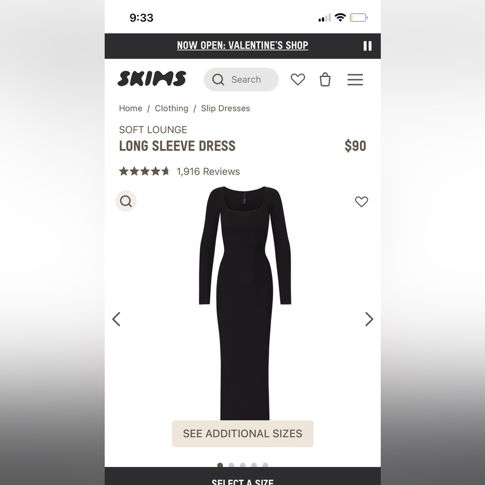 Skims soft lounge long sleeve dress